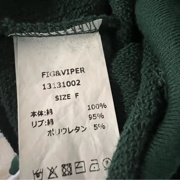 Fig & Viper Club Green Cropped Sweatshirt Collared Top Shirt Size F One Size - Picture 9 of 9
